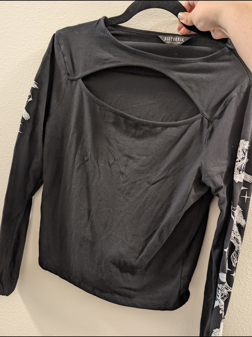 Disturbia Wolfsbane Cut Out Long Sleeve top